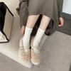 Fashion Winter Warm Plush Flat Shoes Women Fashion Round Toe Narrow Buckle Designer Shoes Cozy Soft Bottom Casual Shoes Zapatos De Mujer