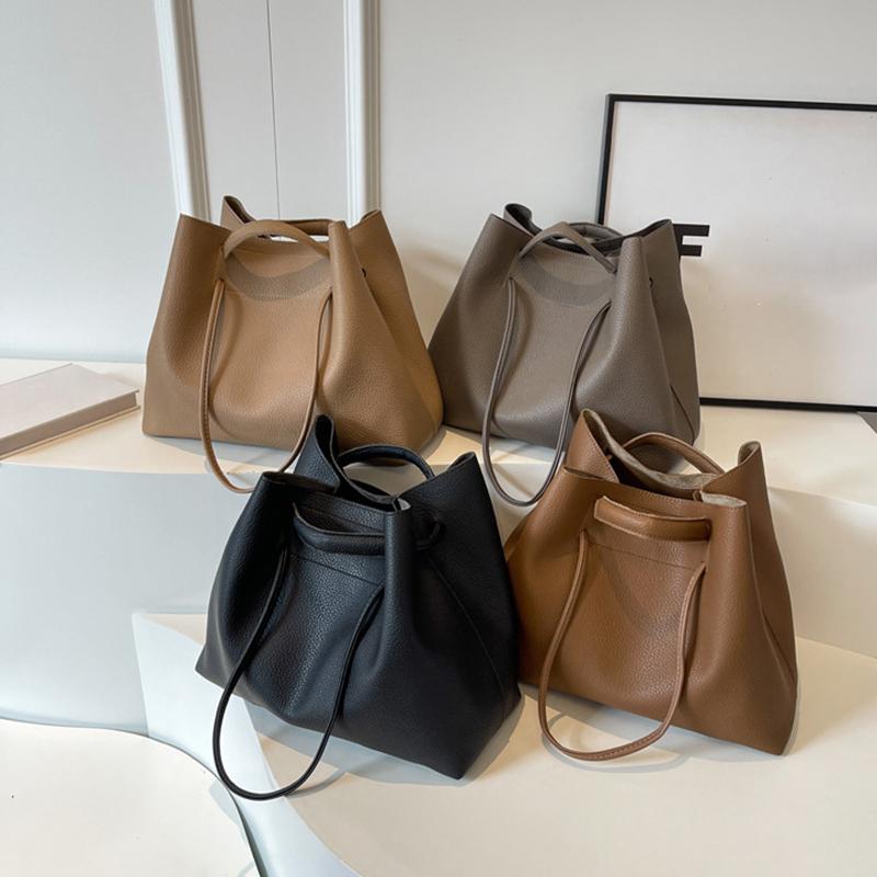 Yogodlns Vysoce kvalitní velkokapacitní taška typu bucket pro ženu, nová módní texturovaná ruční taška přes rameno pro každodenní nošení do práce a z práce, podpažní taška tote