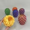 3D Printed Red Gold Flower Vase Sculptural Wave Geometric Textured Decorative Ripple Vase Modern Boho Home Decor for Coffee Table Shelf Entryway