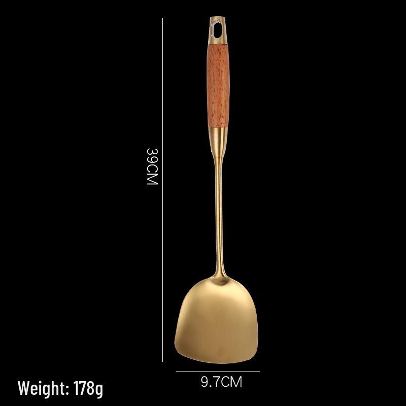 316 Stainless Steel Rosewood Kitchen Utensil Set: Thickened Slotted Spoon, Soup Spoon, Stir-Fry Spatula