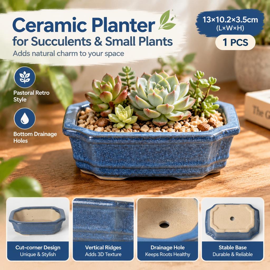 Retro Kiln-Changed Ceramic Mini Flower Pot