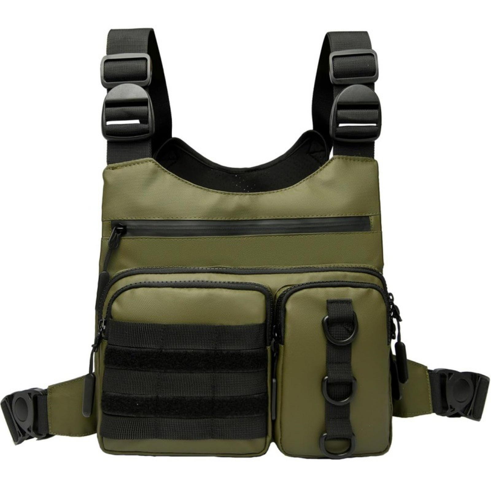 

Нагрудная сумка для мужчин и женщин, жилет для бега, езды на велосипеде, EDC нагрудный подсумок для спорта и тренировок One Size