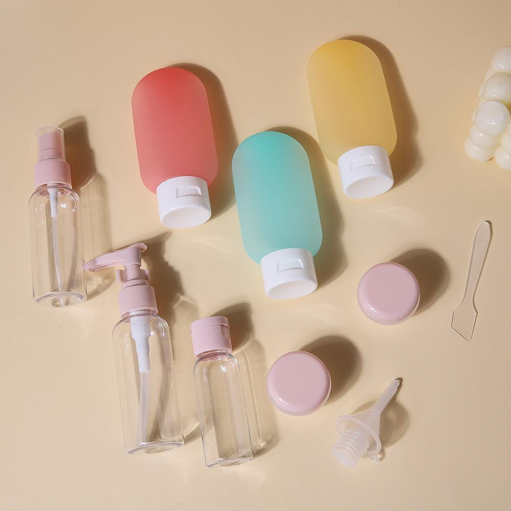 Travel Refillable Cosmetic Bottles Set - Portable Press-Type for Lotions & Sprays