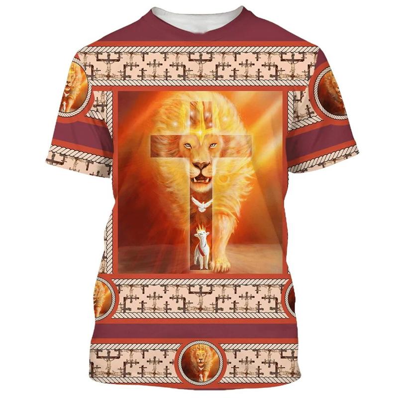 3D Print Jesus Cross T Shirt Men Women New Summmer Fashion Vintage Short Sleeve Men Oversize T-shirts Men Clothing Dropshipping