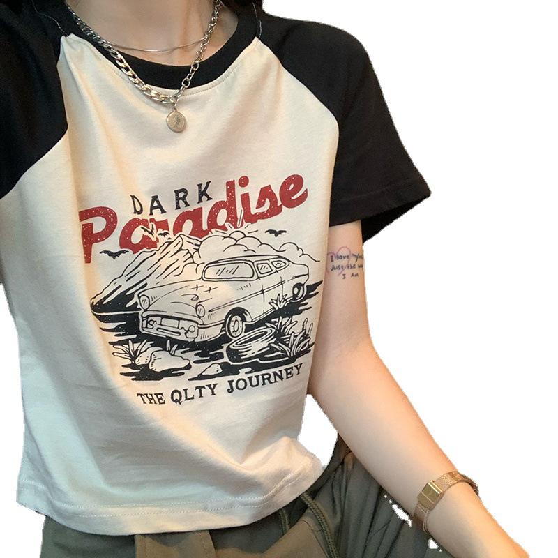 2024 Slim-Fit Korean Retro Printed Women's Summer T-Shirt