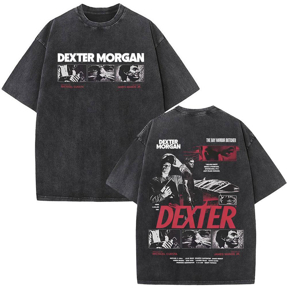 

TV Play Dexter Morgan Vintage Washed Tshirts Mens Women Clothing Casual Cotton Oversized T Shirts Fashion Hip Hop Tshirt Tops S