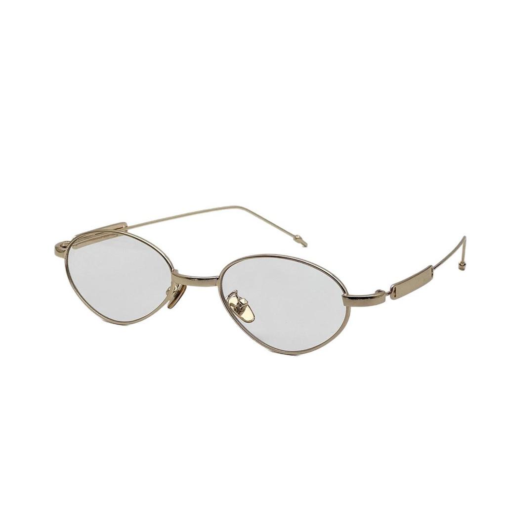 Ochelari Ovali Metalici Argintii pentru Femei, Aspect Inteligență Ridicată, Stil Old Money, Anti-Lumină Albastră, Miopie, Plano, Versiune Coreeană.