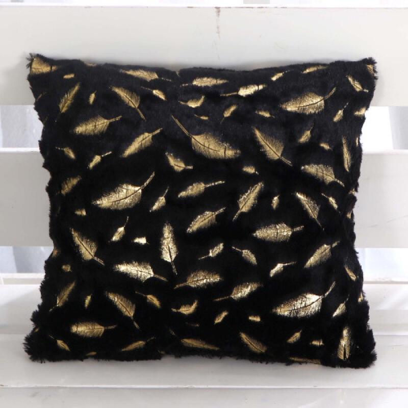 43X43Cm Cushion Cover Short Plush Gold Plated Throw Pillow Embedded Decoration Cushion Home Pillow Cover Coreless Single Pillow Cover