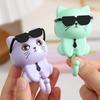 Sunglasses Cat Key Holder for Wall No Drill Adhesive Hook for Keys Hats Coats Towels Cartoon Cat Wall Organizer for Entryway Kitchen Bathroom