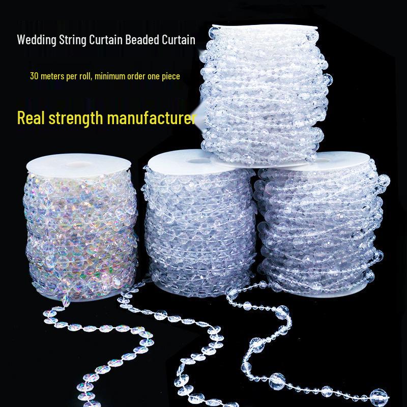 Acrylic Beaded Curtain for Weddings, Aisle Runners, Stage Decor, and Christmas Trees
