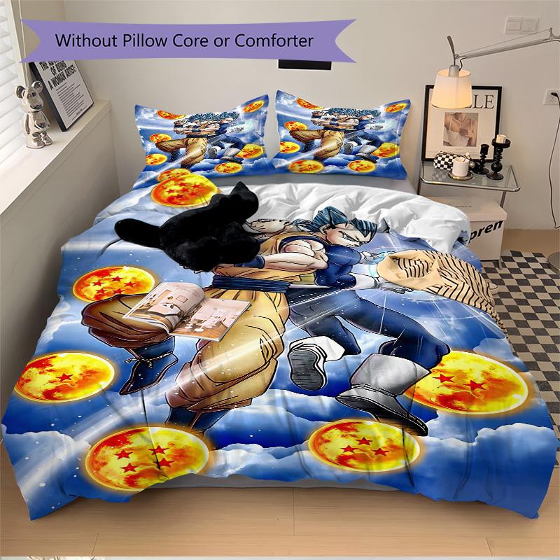 3pcs Dragon Ball Z Bedding Set. Soft and Comfortable with No Core Included (1x Duvet Cover + 2x Pillow Covers) Yy251009225