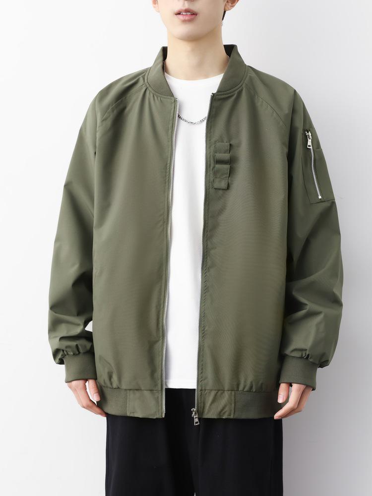 Herren Modische Lässige Pilot Jacke mit Baseballkragen für Herbst und Winter