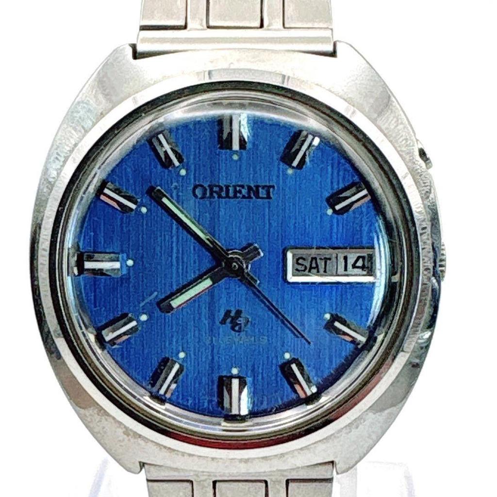 Used [Imovable Item] ORIENT 21 Stone Automatic Winding Day Date Blue Dial Men's