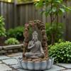 Handcrafted Resin Solar Buddhist Sculpture Statue Weather Resistant Yard Ornament Suitable For Patios Landscape Design