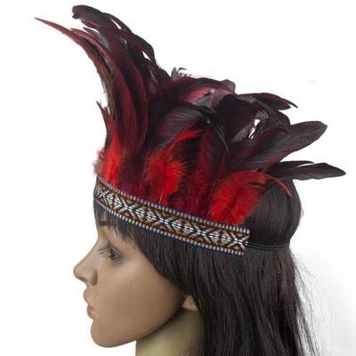 Federkrone Stirnbänder Mit Band Dekorative Kopfbedeckung Indianerkrone Haarband Halloween Cosplay Kopfbedeckung
