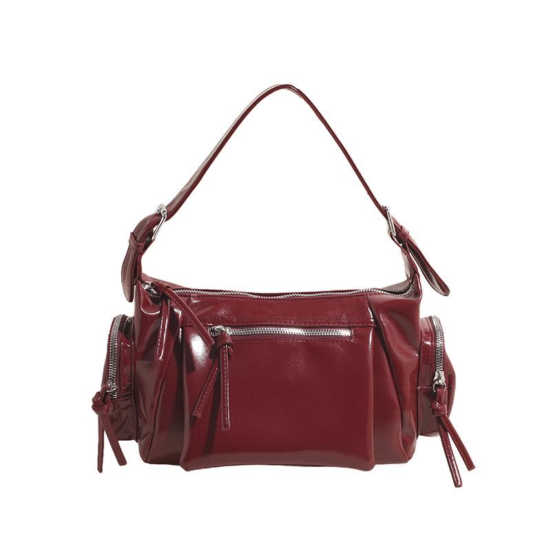 Retro underarm bag women's new Spice Girl wind multi-pocket locomotive bag versatile shoulder messenger bag