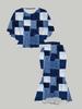 3D Geometrie Gedruckter Klassischer Totem Damen-Print, Modisch Übergröße, Elegant, Vielseitig für Alle Jahreszeiten. T-Shirt, Rock und Set