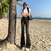 Jeans for Women In Autumn and Winter, High Waist and Belly Slimming Horseshoe Pants Lift Hips and Bell-bottom Pants for Women In Autumn and Winter