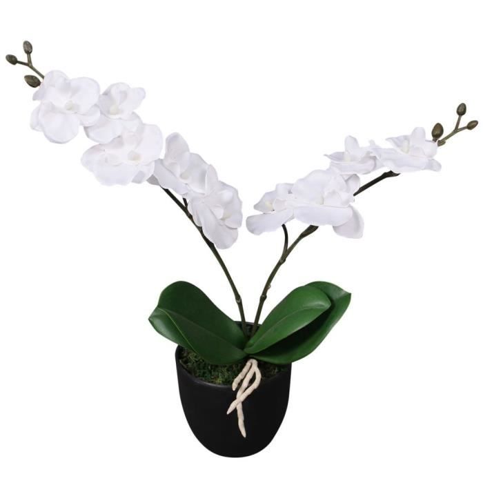 VidaXL Plante artificielle avec pot Orchidée 30 cm Blanc