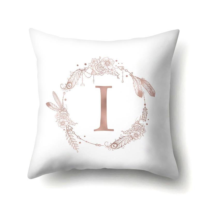 Polyester Pillow Case Home Ins Style Decorative Print Pillow Case 26 English Letter Cushion Cover