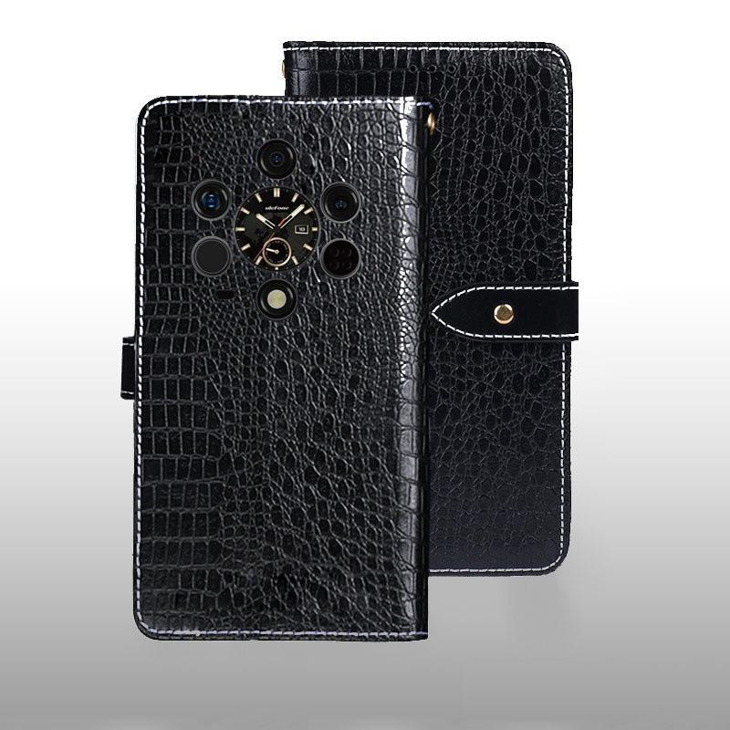 Case For Phone Yulin-003 Black/Dark/Blue For Ulefone Armor 28 Ultra Case Flip Crocodile Pattern Leather Case Card Slots For Ulefone Armor 28 Ultra Phone Accessories