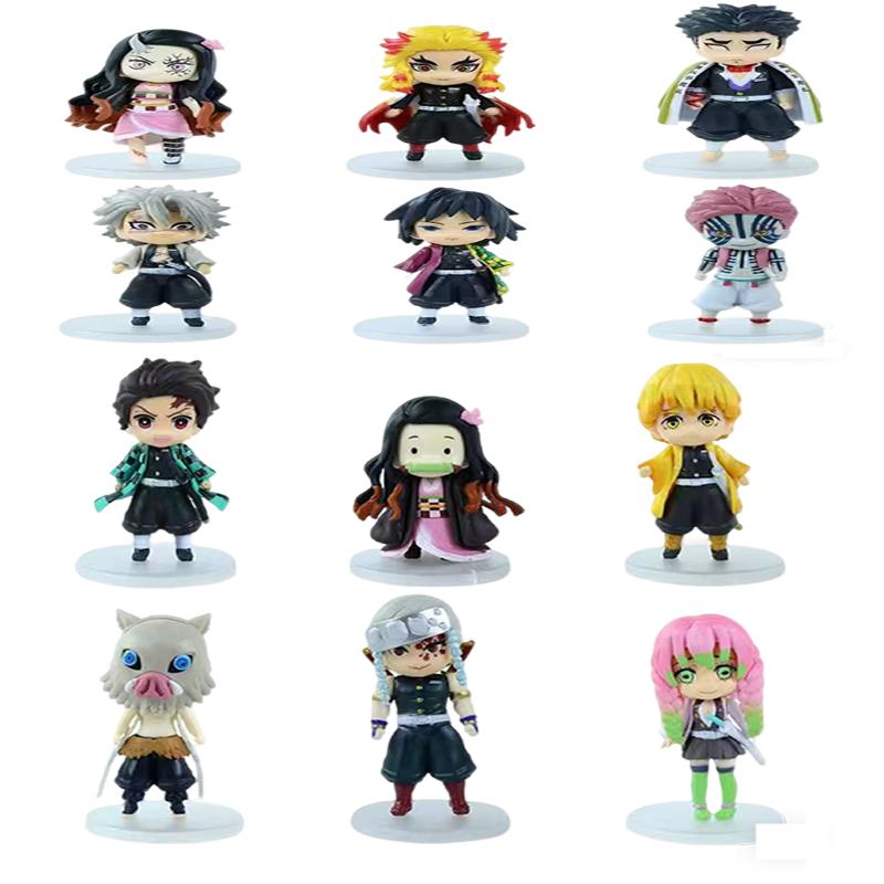 demon slayer 6pcs/set Anime  kimetsu no yaiba figure kamado tanjirou action figure agatsuma zenitsu nezuko warrior pvc gift box
