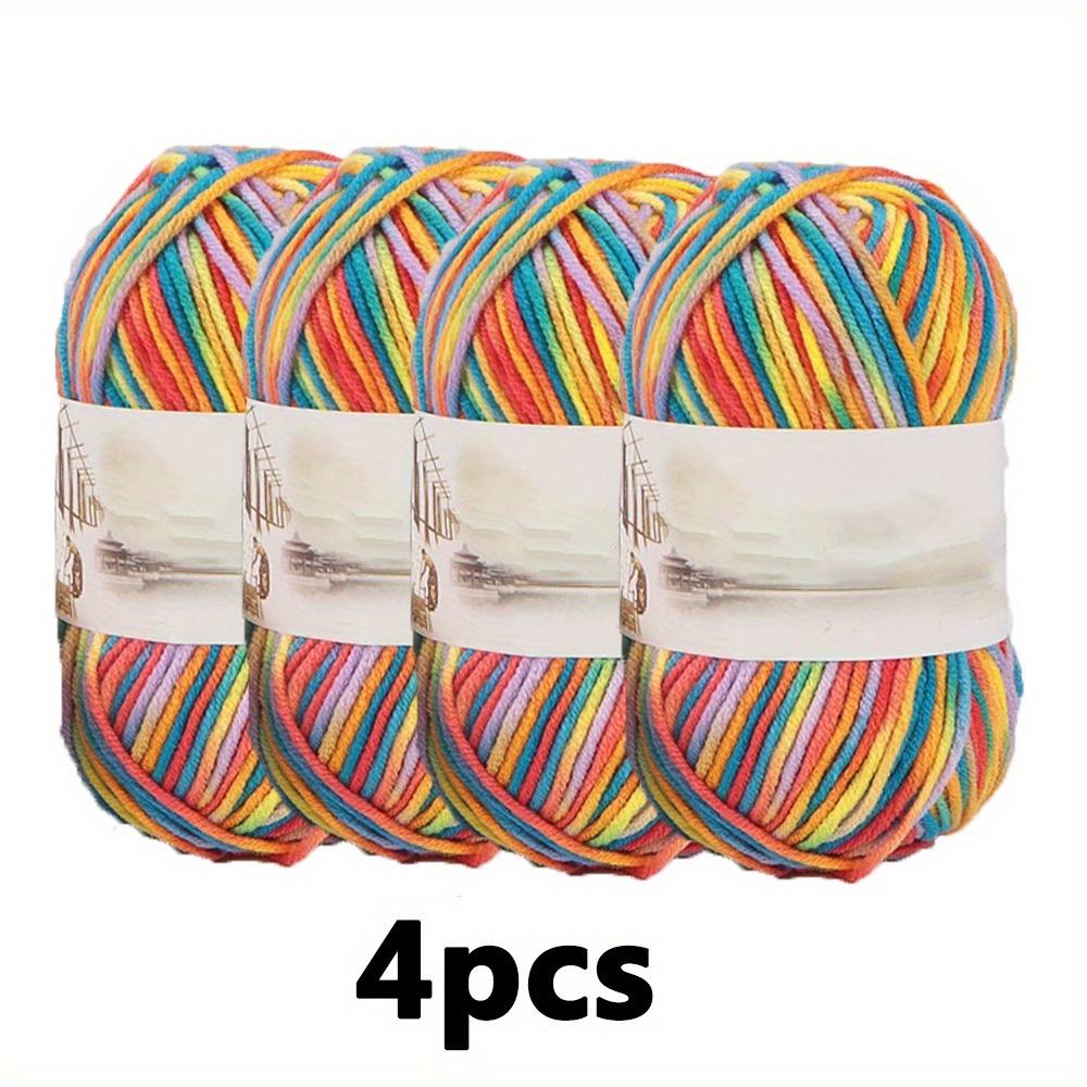 4pcs Gradient Color Soft Yarn Hand Knitted Yarn for DIY Craft Knit Sweater Scarf Socks and Gloves