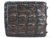 Luxury Crocodile Leather Wallet Brown Braided Edge [Pelgio] Bi-fold