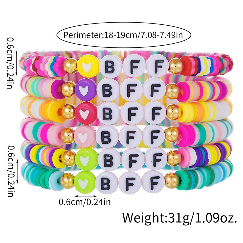 """WWJD"" Buchstaben Polymer Clay Perlen Armband Set": Europäischer/Amerikanischer Stil, 10er-Set Dankbarkeits-Glaubensarmbänder.