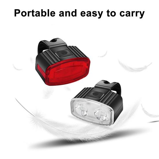 1/2Pcs Bicycle Headlight Tail Light Waterproof USB Rechargeable Universal MTB Road Mountain Bike Cycling Front Light Night Riding Warning Rear Lamp
