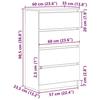 VidaXL Buffet Black Oak 60x35x98.5 Cm Engineered Wood, Storage Cabinet, Hallway Cabinet, Side Cabinet, 861992