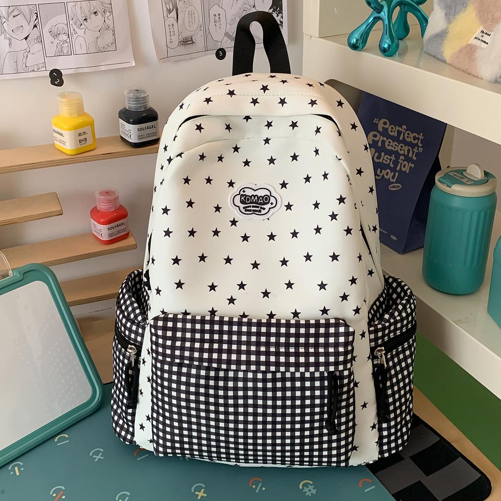 Schoolbag star backpack female 1011 new small fresh backpack large capacity junior high school student schoolbag wholesale