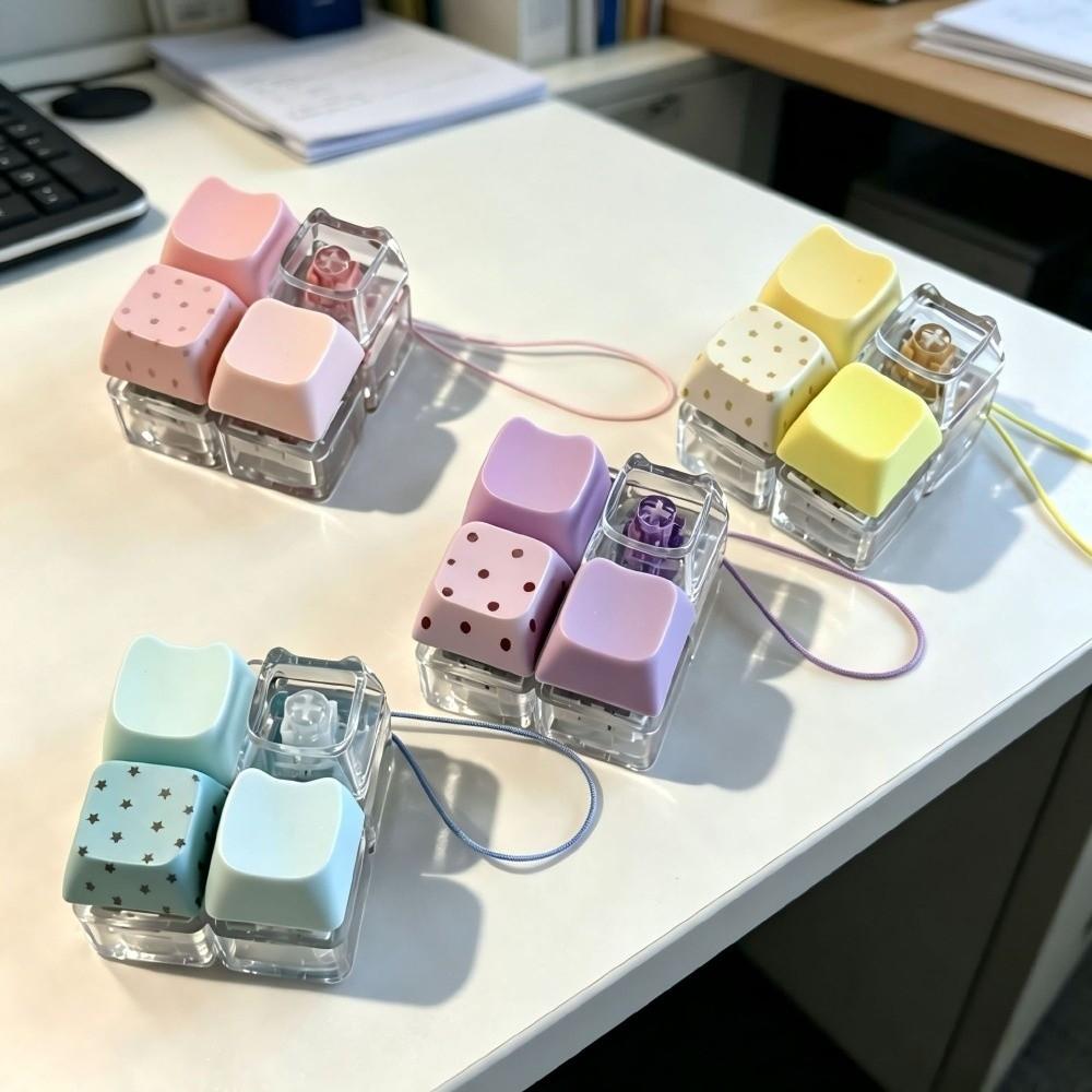 Anti Stress Fidget Keychain Toy Plastic Sensory Toy Fidget Clicker Keychain Pass The Boring Time