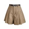 Women's High-Waist Corduroy A-Line Pleated Skirt: Retro, Simple, Versatile, Anti-Exposure Design for Autumn.