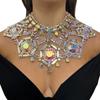 Stonefans Exaggerated Geometric Big Necklaces  Gold Plated Crystal Necklace Drag Queen Jewelry