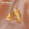 Lucktune Flower of Life Rings Stainless Steel Witch Filigree Adjustable Finger Ring for Women Men Vintage Jewelry Couple Gift