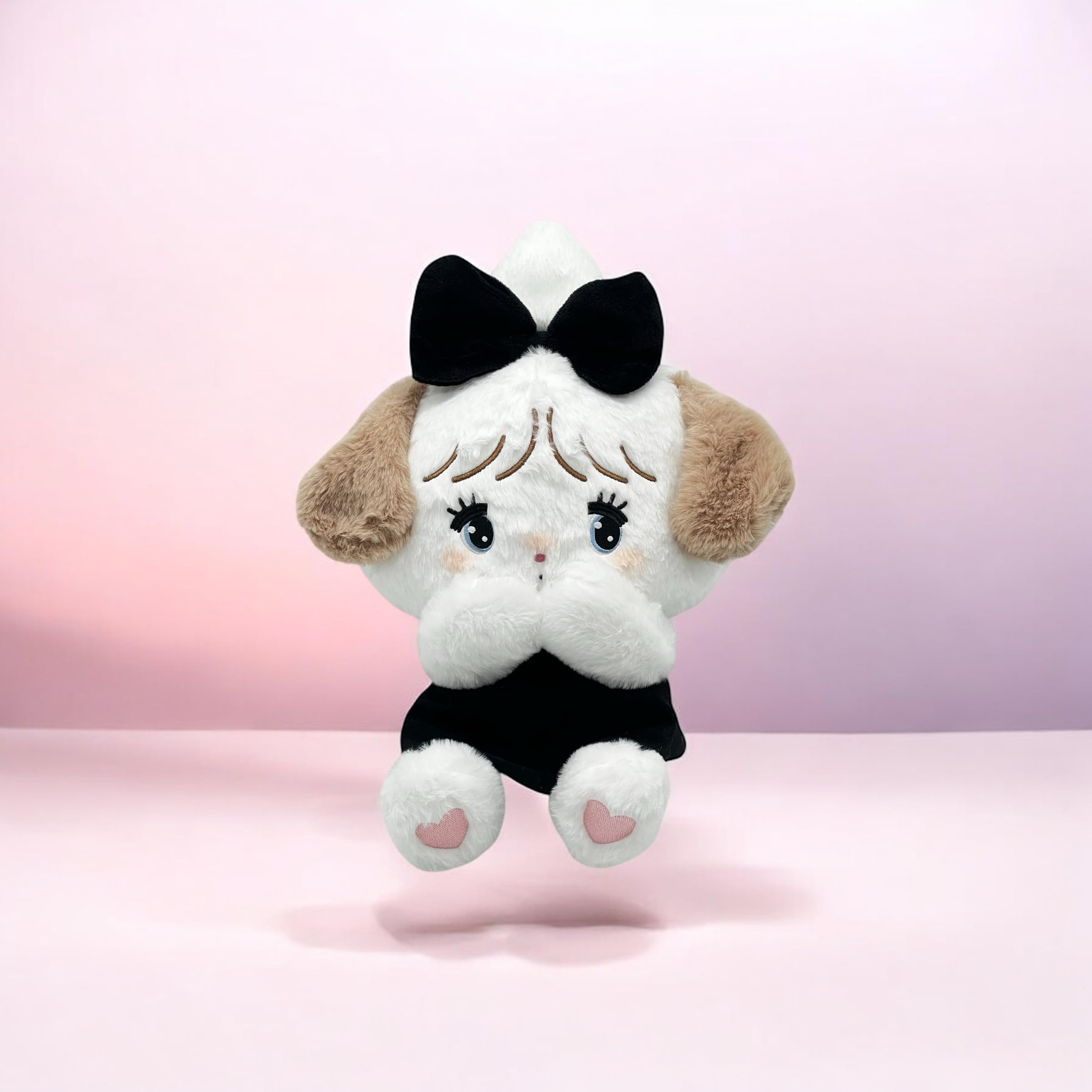 Mikko Characters Souffle Black Ribbon Gig Plush Toy - Souffle & Latte - Black Ribbon, Unused, Prize, Amusement Exclusive