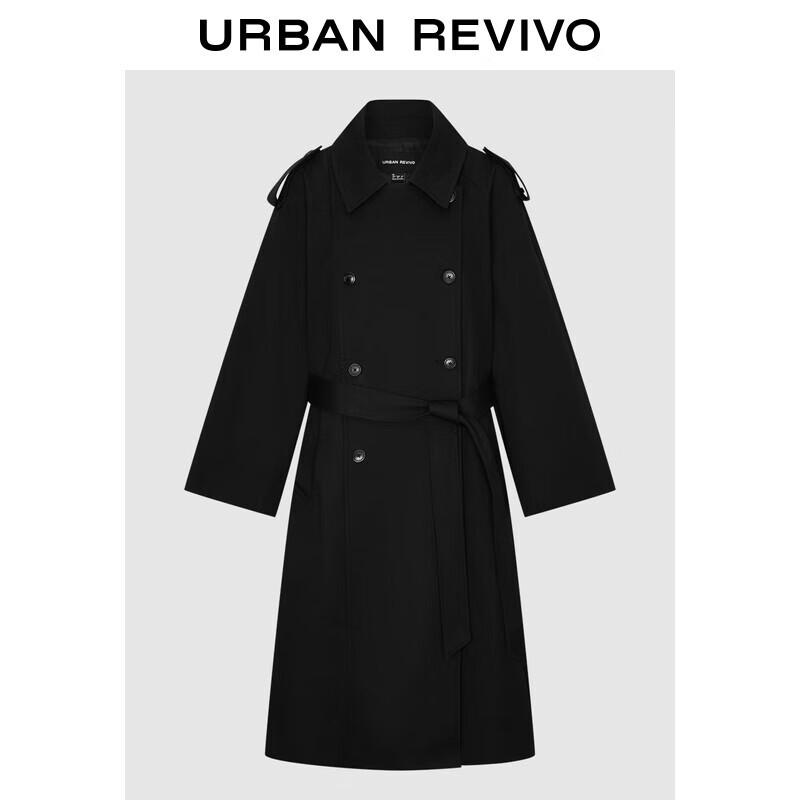 UR2025 Women s Double-Breasted Belted Trench Coat S
