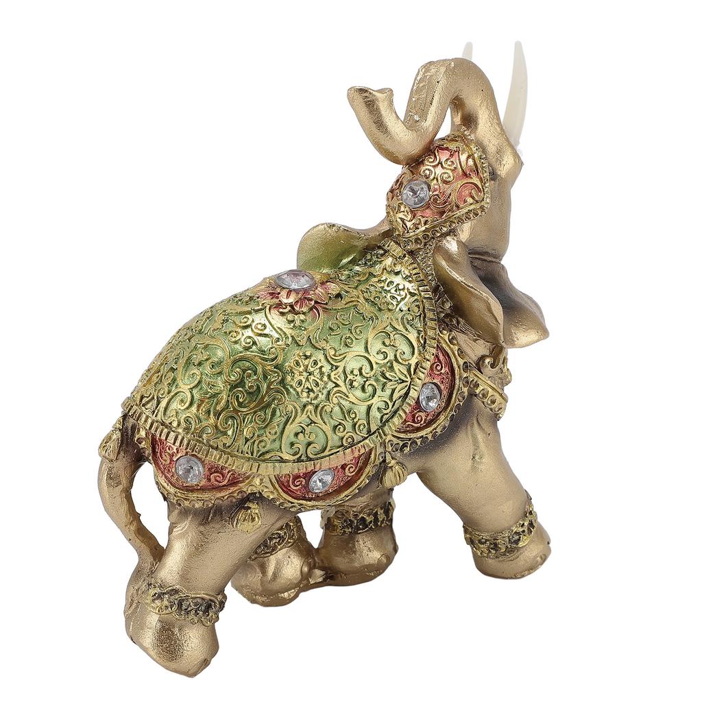 Elephant Statue Wealth Lucky Feng Shui Elephant Figurine Home Decor House Warming Present TV Cabinet Entryway