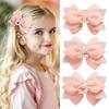 Pink Birthday Hair Bow for Baby 1-6 Years Glitter Sequin Party Hairpin Satin Ribbon Bow with Elastic Tie & Metal Clip Sparkling Number Hair Accessory