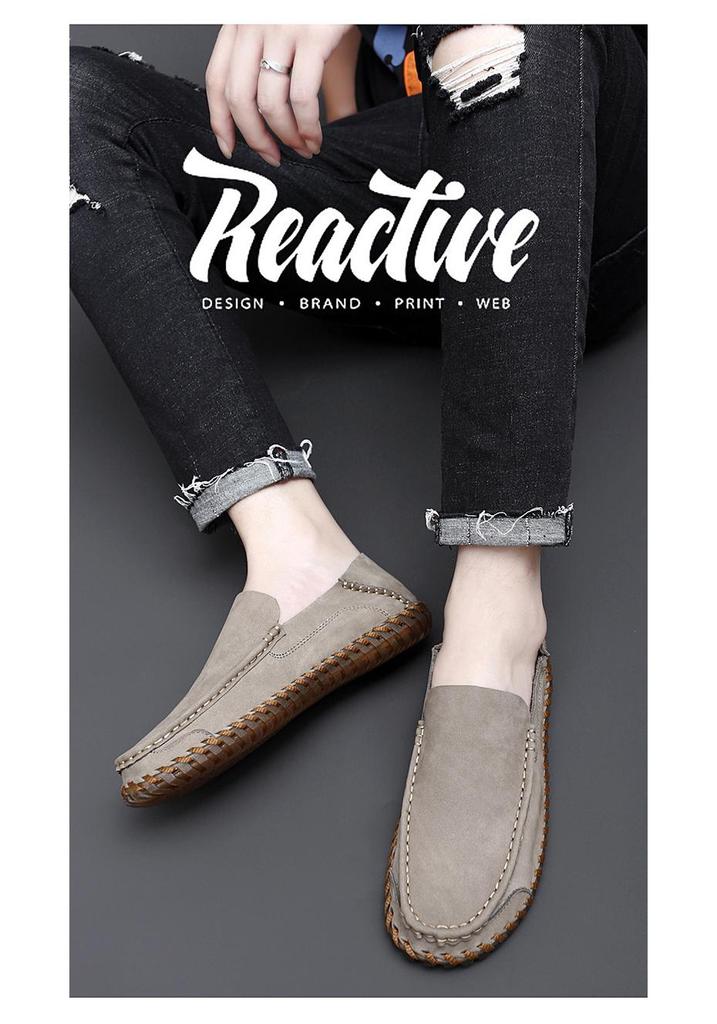 Breathable Men's Slip-On Loafers - Soft Rubber Sole for Spring/Autumn