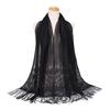 Floral Printed Tassel Scarf Cotton Blend Shawl Scarf Ladies Lace Scarf  Muslim Women