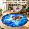 Round Rug Custom NameErling Haaland Pattern Non Slip Carpet Home Floor Decor