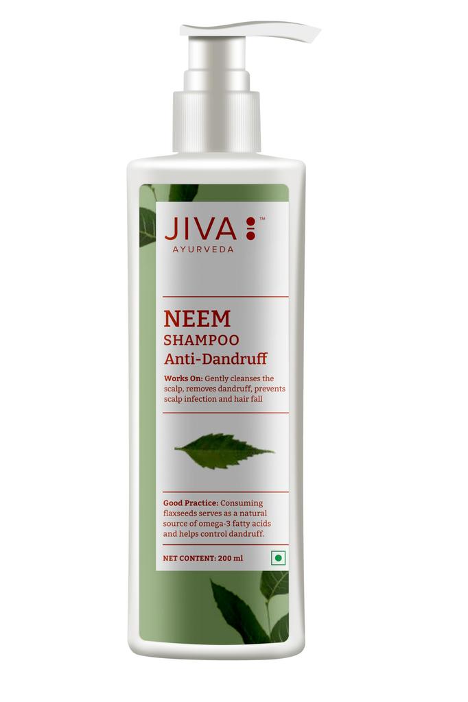 Jiva Neem Shampoo 200ml | 100% Pure & Natural | Removes Impurities, Nourishes Hair, And Prevents Dandruff | Antifungal & Antibacterial | Pacifies P