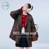 ZIHAN Women's Retro Hooded Wool Blend Short Coat