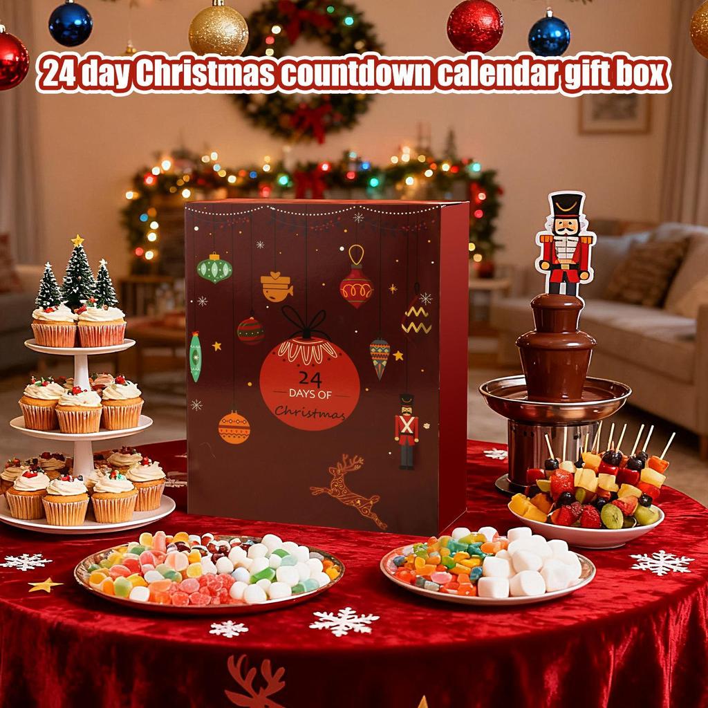 Countdown Calendar 24 Days Refillable Collectible Treat Box Countdown To Christmas For Home Living Room Bedroom School Party