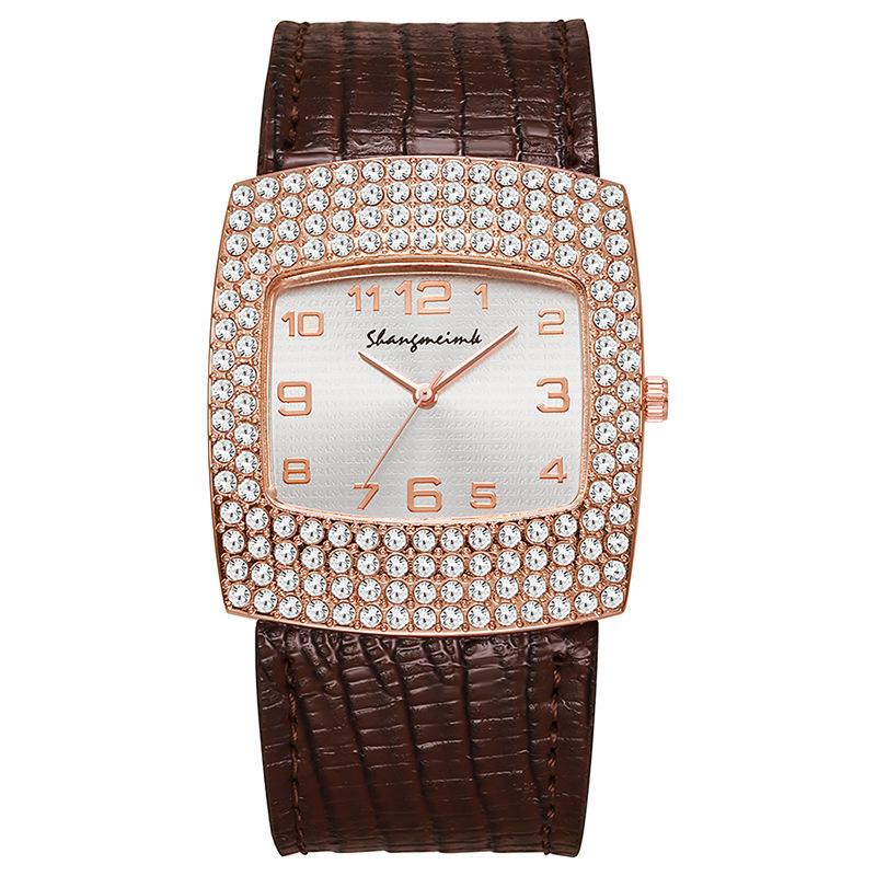 Snake Belt Diamond Women'S Watch Square Full Diamond Quartz Watch Women'S Watch