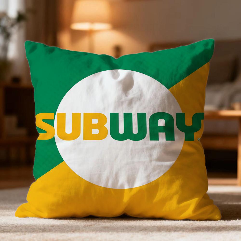 Fashion S-Ssubwayer Cushion Cover Soft Washable Pillow Case Multi-Scene for Couch Bed Travel Office Use