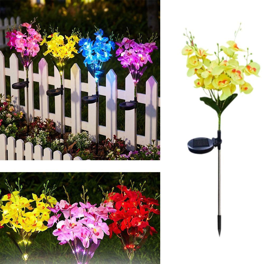 Waterproof Solar Butterfly Flower Lamp Stake Light Simulation Plant Light Patio Yard