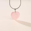 Collier en acier inoxydable avec pendentif en forme de cœur et quartz rose pour femme [Coai]